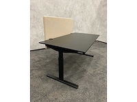 In hoogte instelbaar bureau 160x80 beige zwart - afbeelding 7 van  12