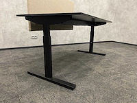 In hoogte instelbaar bureau 160x80 beige zwart - afbeelding 8 van  12