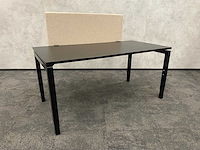 In hoogte instelbaar bureau 160x80 zwart beige - afbeelding 1 van  18