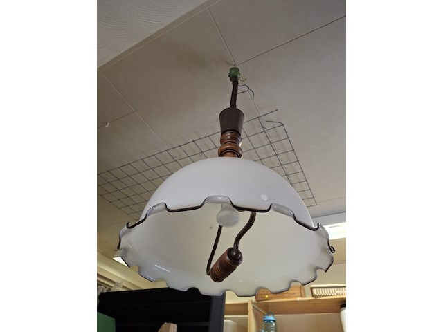 In hoogte verstelbare klassieke hanglamp met glazen kap diameter 45 cm - afbeelding 3 van  3