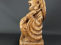 In hout gesneden happy boeddha - afbeelding 3 van  5