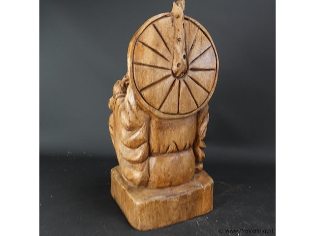 In hout gesneden happy boeddha - afbeelding 4 van  5