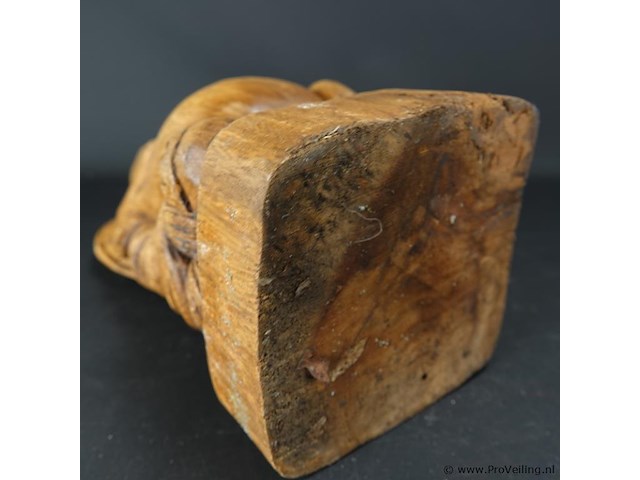 In hout gesneden happy boeddha - afbeelding 5 van  5