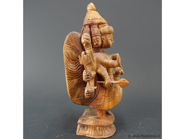 In hout meerarmige godheid of bodhisattvamet duizend handen - afbeelding 3 van  5