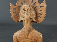 In teakhout gesneden buste van een indische dame - afbeelding 4 van  5