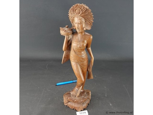 In teakhout gesneden indische dame - afbeelding 2 van  5