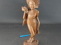 In teakhout gesneden indische dame - afbeelding 2 van  5