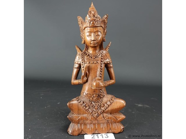 In teakhout gesneden indische dewi ratih - afbeelding 1 van  5