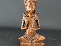 In teakhout gesneden indische dewi ratih - afbeelding 1 van  5