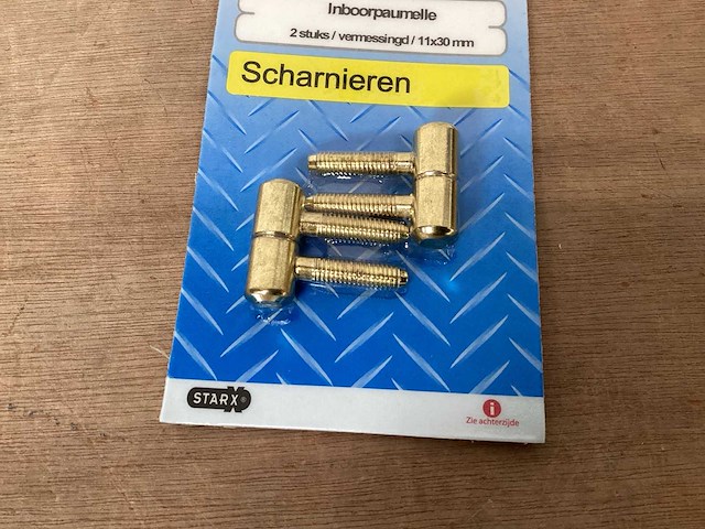 Inboorpaumelle 11x30 mm, vermessingd, 2 pack (147x) - afbeelding 2 van  5