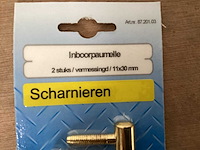 Inboorpaumelle 11x30 mm, vermessingd, 2 pack (147x) - afbeelding 3 van  5