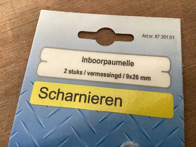 Inboorpaumelle 9x26 mm, vermessingd, 2 pack (147x) - afbeelding 3 van  4