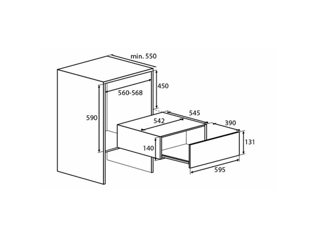 Inbouw accessoires lade pelgrim, acl624rvs, rvs - afbeelding 2 van  2