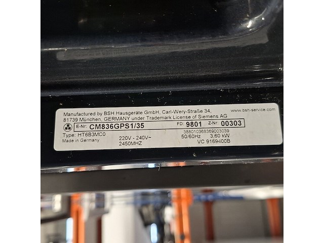 Inbouw combi magnetron/oven, siemens, ht6b3mc0 - afbeelding 7 van  7