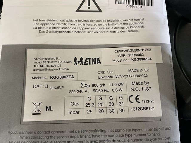 Inbouw gas-op-glaskookplaat, etna, kgg890zta - afbeelding 6 van  7