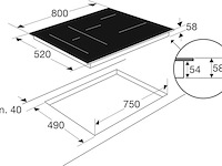 Inbouw inductiekookplaat etna, kif780zt, zwart - afbeelding 4 van  4