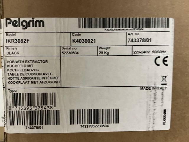 Inbouw inductiekookplaat met afzuiging, pelgrim, ikr3082f - afbeelding 2 van  2