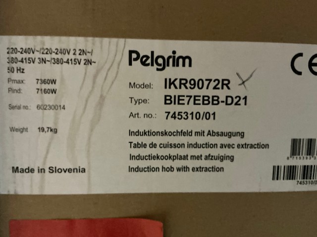 Inbouw inductiekookplaat met afzuiging pelgrim, ikr9072r, zwart - afbeelding 5 van  5