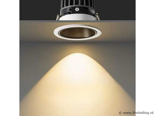 Inbouw led spot – 7w – 3000k warm wit – wit/zwart – ip20 (x50) - afbeelding 1 van  5