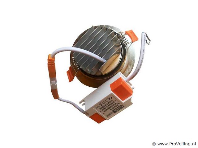 Inbouw led spot – 7w – draaibaar – zilver – 6500k koud wit (x50) - afbeelding 3 van  4