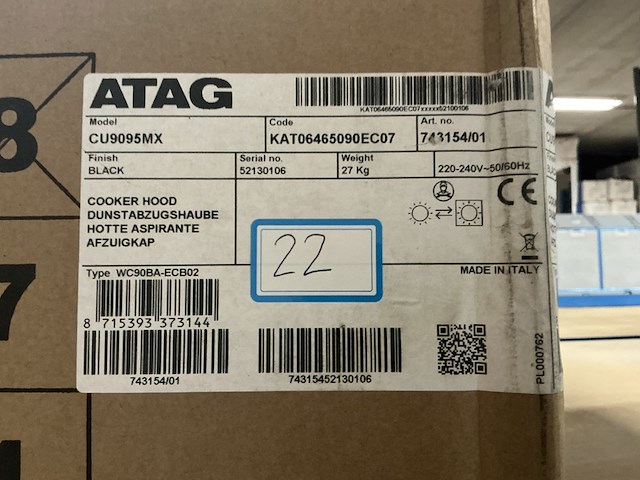 Inbouw plafondunit afzuiging, atag, cu9095mx - afbeelding 2 van  2