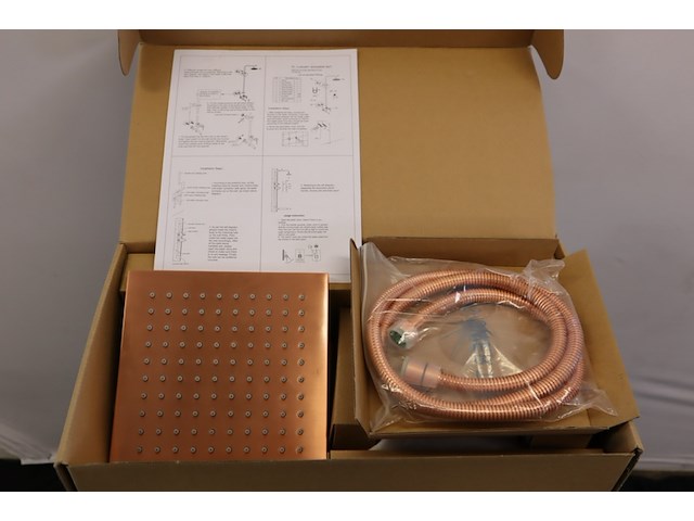 Inbouw regendouche vierkant, rose - afbeelding 1 van  2