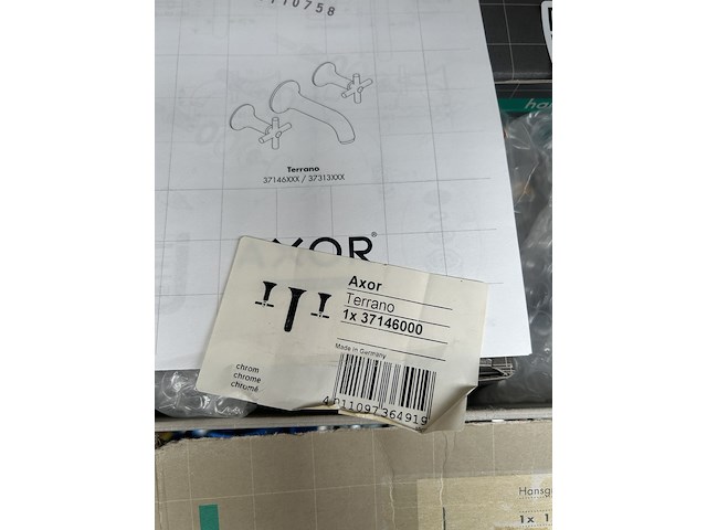 Inbouw wand wastafelmengkraan hansgrohe axor, terrano - afbeelding 3 van  3