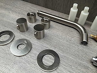 Inbouw wastafelkraan met inbouwdeel brushed nickel - afbeelding 2 van  3