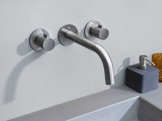 Inbouw wastafelkraan met inbouwdeel brushed nickel - afbeelding 1 van  5