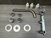 Inbouw wastafelkraan met inbouwdeel brushed nickel - afbeelding 3 van  5