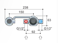 Inbouw wastafelmengkraan hotbath, b005j - afbeelding 3 van  5