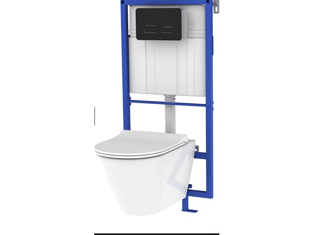 Inbouwframe met zwarte drukplaat zonder toilet, allibert, 826227 - afbeelding 1 van  4