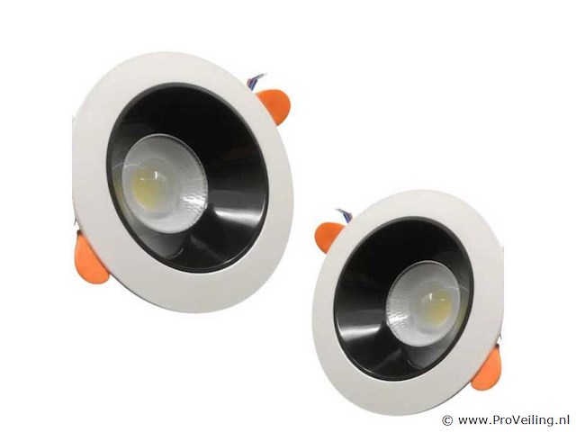 Inbouwlamp gu10 – draaibaar – rond – zwart/wit – ip20 (x50) - afbeelding 2 van  5