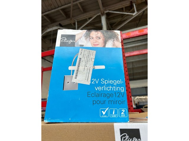 Inbouwnis 60x30x7.5 cm met flens, 1x 12v spiegelverlichting, plieger - afbeelding 2 van  4