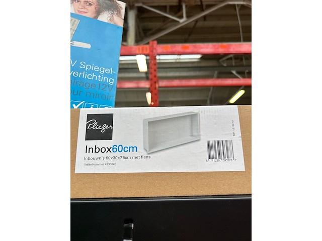 Inbouwnis 60x30x7.5 cm met flens, 1x 12v spiegelverlichting, plieger - afbeelding 3 van  4