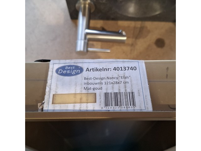 Inbouwnis, best design, nancy elah, mat goud - afbeelding 4 van  4