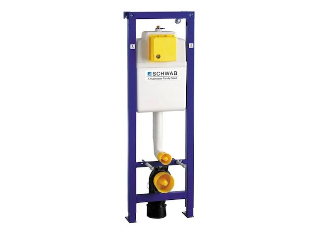 Inbouwreservoir, schwab, duplo wc 380, wit/blauw - afbeelding 1 van  4