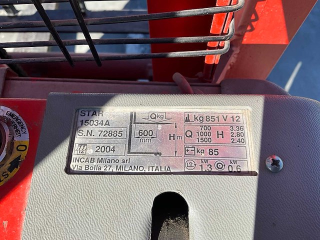 Incab star 15034a palletstacker - afbeelding 7 van  8