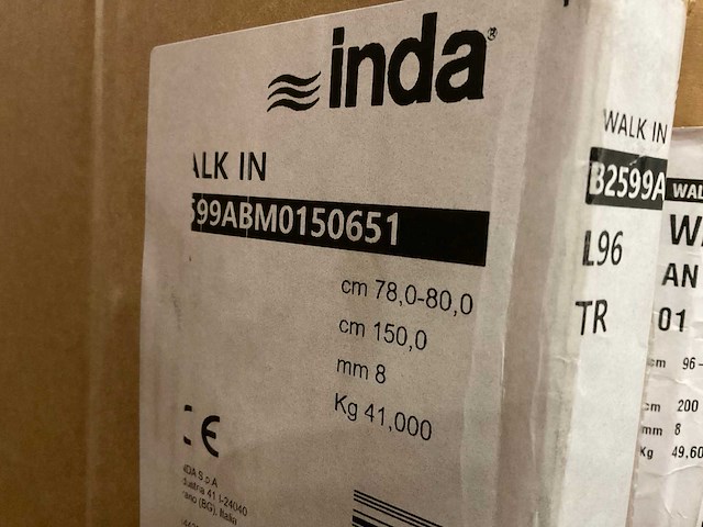Inda 150x78-80cm b25820an01 walk-in badwand - afbeelding 2 van  3