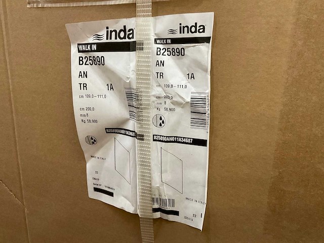 Inda 200x109-111cm b25890 an tr 1a walk-in douchewand - afbeelding 2 van  2