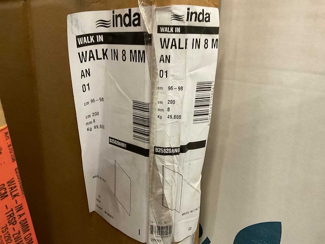 Inda 200x96-98cm b25820an01 walk-in douchewand - afbeelding 2 van  2