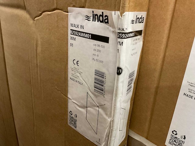 Inda 200x98-100cm b2592awm01 walk-in douchewand - afbeelding 2 van  2