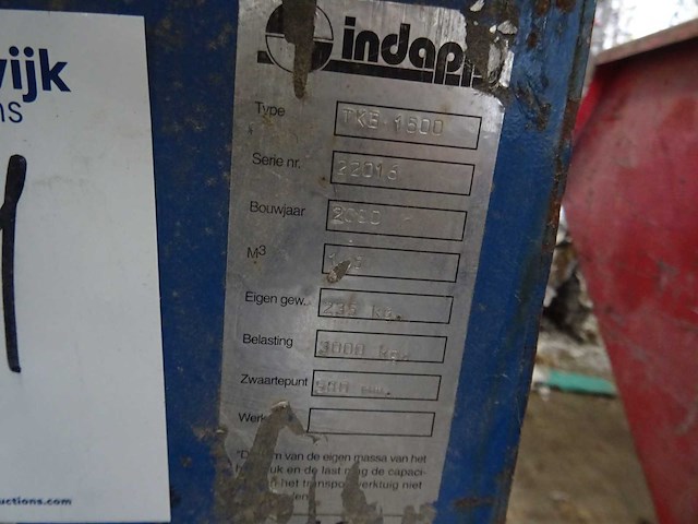 Indapp - 2000 - tkb 1500 - kantelbak 1,5m3 - afbeelding 5 van  5