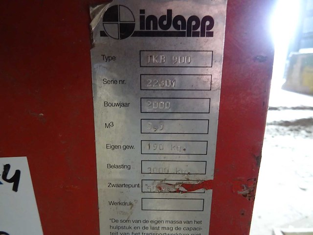 Indapp - 2000 - tkb900 - kantelbak 0,9m3 - afbeelding 5 van  5