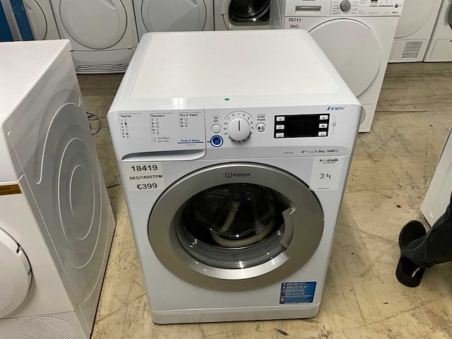 Indesit xwe81383x 8kg wasmachine - afbeelding 3 van  4