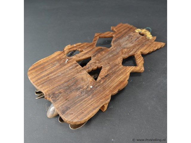 Indisch kerfsnee houten lepelrek met lepeltjes - afbeelding 5 van  5