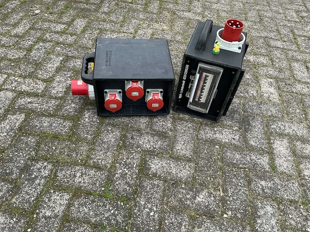 Indu electric 63a stroomverdeler bouwaansluitkast (2x) - afbeelding 1 van  3