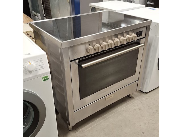 Inductie fornuis 6pits met heteluchtoven, pelgrim, if960rvs, 2023 - afbeelding 1 van  13