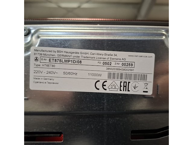 Inductie kookplaat inbouw, siemens demo model, et875lmp1d - afbeelding 8 van  10