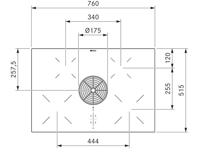 Inductie kookplaat met afzuiging, bora, pura pure, zwart - afbeelding 4 van  5